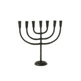 MENORAH CANDLEHOLDER METAL BLACK 55 - CANDLE HOLDERS, CANDLES